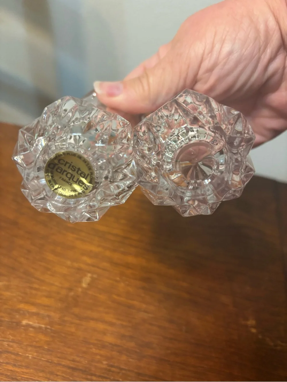 Vintage Cristal d’Arques bud vase/candle holder:set of 2
